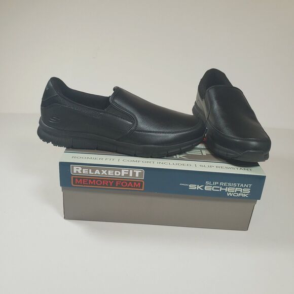 NEW Skechers Men’s Work Shoes Size 12 Black Slip Resistant \